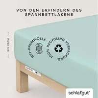 Schlafgut Spannbettlaken CASUAL Bettlaken 100% gekämmte Bio-Baumwolle, 150 g/m², Spannbetttuch, Jersey, Gummizug: rundum, (1 Stück), Bettlaken bis 25 cm Höhe, langlebig, weich, Antipilling-Ausrüstung