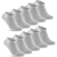 sockenkauf24 Sneakersocken 10 Paar Basic Sneaker Socken Herren & Damen aus Baumwolle (Grau, 43-46) mit Komfortbund (Basicline) - 70202T WP