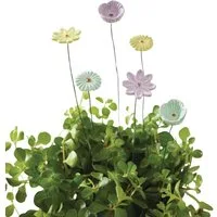 Home-trends24.de Gartenstecker Blumen Stecker Pastellblüten 6er Set Deko Bumen glänzend 30 cm (6-St)