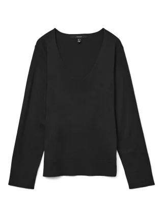 VERO MODA - VMSILJE LS V-NECK PULLOVER GA NOOS Black - Gr. - XS