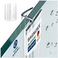 Bagnoxx Duschdichtung, L: 200 cm, (Duschdichtung Anschlagdichtung 180 Grad 200cm, 1-St), einseitige Duschtür Öffnung, Duschlippe aus PVC, Abdichtung Dusche