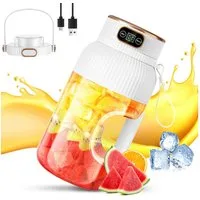 FANNOU Stabmixer Tragbarer Smoothie-Maker, 1200ML, 78 W, Smoothie Maker to go, Reise-Entsafter, Juicer Cup mit Doppelabdeckung