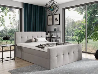 Boxspringbett Schlafzimmerbett OWEN 180x200cm Stoff Beige