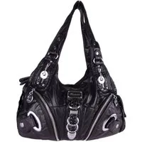 Taschen4life Schultertasche Damen, klassische Umhängetasche, Hobo AK11282, Handtasche mit abnehmbaren Schulterriemen, Innen- und Außenfächer