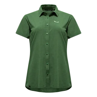 SALEWA - Puez Minicheck Dry'ton Kurzarm Damen T-Shirt - Grün (Gr.40)