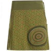 Vishes Minirock Kurzer Damen Baumwoll-Rock Taschen-Rock Mini-Röcke Blümchen Mandala Hippie, Ethno, Boho Style
