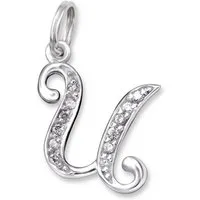 BUNGSA Anhänger Set BUCHSTABE U - Anhänger Buchstaben Kristall Silber 925 Silber Unisex (1-tlg), Pendant Halsketten
