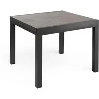 Outdoor Gartentisch DALLAS, Ausziehbar, Anthrazit, Aluminium, PSPC, B 72/144 x H 76 x T 72 cm
