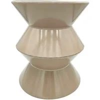Meinposten Beistelltisch Couchtisch beige 37x30 Retro Metalltisch rund Tisch Pflanztisch (1-St)