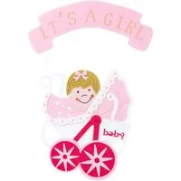 Das Kostümland Wanddekoobjekt Baby Shower Party Dekoration - Wandbild It´s a gir