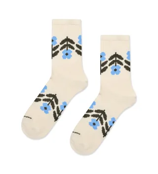 happy socks - Flower Border Sneaker Sock Weiß - Gr. - 38