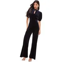 LIPSY Jumpsuit Lipsy Samt-Jumpsuit mit Punkten, Regular (1-tlg)