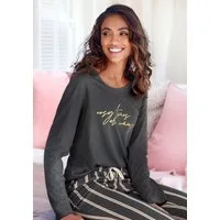 LASCANA Pyjamaoberteil mit Folienprint