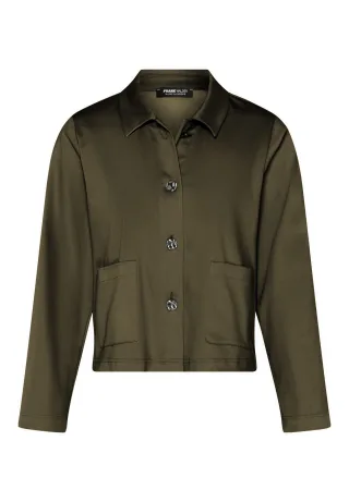 FRANK WALDER - Kurzblazer NOS mit glänzenden Knöpfen khaki - Gr. - 42