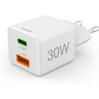 Hama Schnelladegerät, 1x USBC, 1x USB-A, 30W, PD, Qualcomm® Quick Charge™ Schnelllade-Gerät