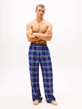 FLANNEL PJ PANT WAISTBAND blue reiker tartan - Gr. - XXL