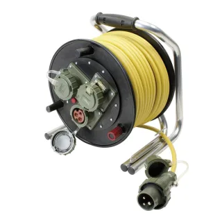 Dönges Leitungsroller Feuerwehr 230 V, 16 A, CEE , Kabellänge:50m, Anschluss:CEE 3-Pol, Abmessung B x H x T:315 x 360 x 300mm