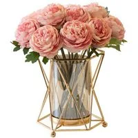 FELIXLEO Dekovase Blumenvase Glas Reagenzgläser Für Blumen Vasen Mit Metall Ständer (1 St)