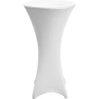 Beautissu Stehtischhusse Stretch Stehtisch Bistrotisch Husse, Ø60-65cm, Weiß, Verstärkung im Fußbereich & 40°C waschbar, rutschfest & bügelfreie