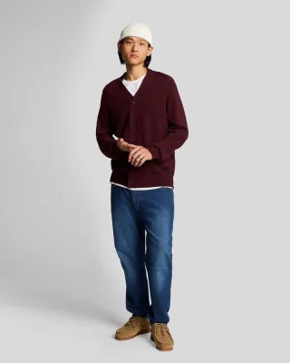 Lyle & Scott – Tapered-Jeans in normaler Passform – Blau