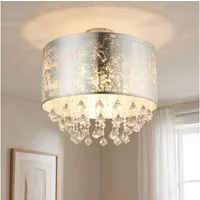 GLOBO LIGHTING Deckenleuchte, Leuchtmittel nicht inklusive, Deckenlampe Deckenleuchte Kronleuchter Kristalllampe Blattsilber