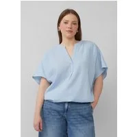 QS Kurzarmbluse Bluse Doubleface-Bluse mit Raffung