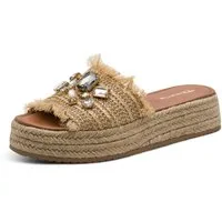 Tamaris Pantolette Plateau, Schlüpfschuh, Sommerschuh mit funkelnden Schmucksteine