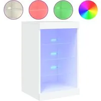 vidaXL Vitrine NA Sideboard mit LED Leuchten Weiß 41x37x67 cm Glas Vitrine