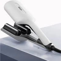 Futicare Lockenstab Hairstyler Welleneisen 32 mm, 3-Barrel für natürliche Wellen, Ionen-Technologie, 3 Temperaturstufen, LED-Display, Schnellaufheizung, für kurze & lange Haare