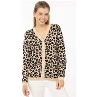 Zwillingsherz Strickjacke "Gestrickter-Leo" mit Knöpfen, mit Leomuster aus reiner Baumwolle