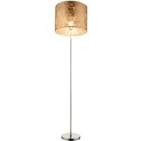 GLOBO LIGHTING LED Stehlampe, Leuchte ist über den Fußschalter dimmbar, LED wechselbar, warmweiß, ausgefallene moderne Designer-lampen Lampenschirm Stoff Golden H 160cm