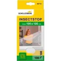 SCHELLENBERG Fliegengitter-Gewebe für Fenster ohne bohren, (Set, 1-St), Insektenschutz inkl. Befestigungsband, 100 x 100 cm, weiß, anthrazit