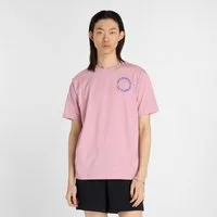 New Balance T-Shirt Circularogo mit markantem Print, Kurzarm-Design, aus Baumwolle, gerader Abschluss