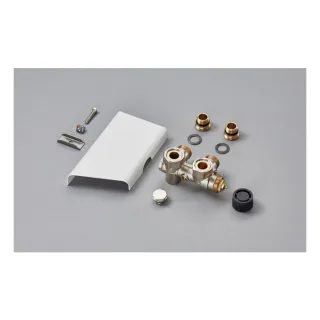Zehnder Anschluss-Armatur 8200976021 Blende kurz, weiss, für Warmwasserbetrieb