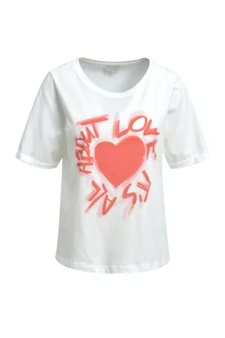 Milano Italy - roundneck t-shirt w/ AW 1/4 sleeve offwhite - Gr. - M