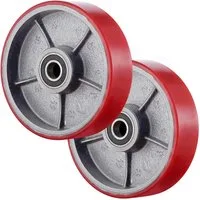XERSEK Hubwagen Rollen 2X Polyurethan Laufrollen 200x50 mm Max.3000kg Achse 20 mm, Hubwagenrollen Palettenrollen Ersatzrollen Räder Rollen für Hubwagen