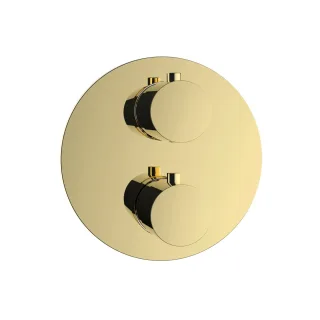 Herzbach LIVING Thermostat-Farbset 2 Verbraucher rund rund PVD Gold, 30.503050.1.03 30.503050.1.03