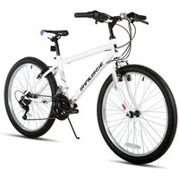 HILAND Mountainbike 24 26 Zoll MTB Fahrrad für Jugendliche & Erwachsene, Studentenpendeln, mit Doppel-V-Bremse, 18-Gang, High Carbon Stahlrahmen