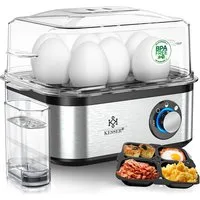 KESSER Eierkocher inkl. Messbecher mit Eipick und Omlettschalen, Bis 8 Eier, 500 W, Warmhaltefunktion, drei Härtegrade