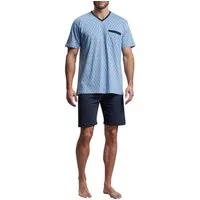 GÖTZBURG Shorty GÖTZBURG Herren Shorty blau bedruckt (1 tlg)