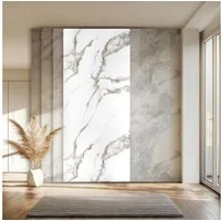 Hexim Wandpaneel, (Marmorplatten Optik 1 Stück 280x122 cm SPC Kunststoff Innen & Außenbereich Granit Steinoptik - Duschrückwand Küchenrückwand Spritzschutz Badverkleidung (3,42 m² 8038B) A-Serie)