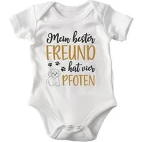 22Feels Kurzarmbody Bio Unisex Babybody Weiß Malteser Mama Motiv Geschenk Geburt Babyparty BIO-Baumwolle - In Deutschland Bedruckt - Niedlicher Print