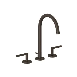KLUDI NOVA FONTE Waschtischarmatur PURISTIC Dreilochmontage Brause Gunmetal 20143N215