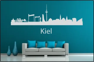 Wandtattoo "Stadt Skyline Städteskyline Silhouette KIEL"