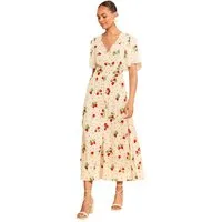 Love & Roses Maxikleid Love & Roses Midaxikleid mit Spitze, Regular (1-tlg)