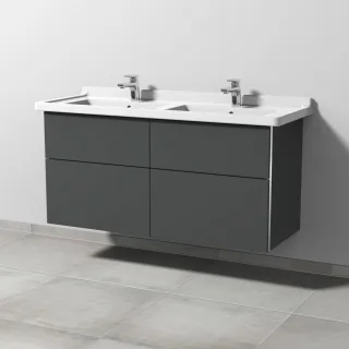 Sanipa 3way Waschtischunterbau zu Duravit Starck 3 Waschtisch mit 4 Auszügen, Anthrazit-Matt BR71322