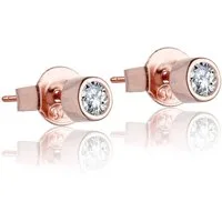 Karisma Paar Ohrstecker Karisma 1 Paar Damen rosévergoldet Ohrstecker Silber 4mm Zirkonia Stein Weiss HS-ERG53.4RG - Roségold