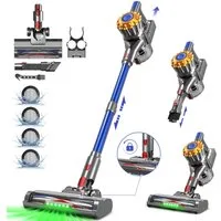 Adormii Akku-Hand-und Stielstaubsauger Akku Staubsauger,Staubsauger Kabellos 50kPa/60Min,GreenEye-Technologie, beutellos, Selbststehendes Design,Staubsauger für Tierhaare,Teppich und Hartboden