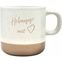 Camolo Tasse Kaffetasse aus Steingut Hebamme mit Herz, Keramik