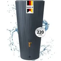 4rain Regentonne VASO DECOR 2in1 Regentonne 220 Liter graphite grey inkl. Pflanzschale, 220 l